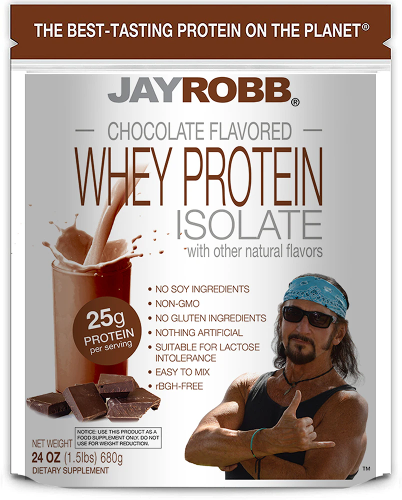 Jay Robb Whey Protein Isolate Chocolate -- 24 oz