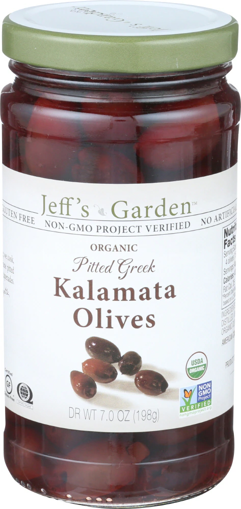 Jeff's Naturals Organic Pitted Greek Kalamata Olives -- 7 oz