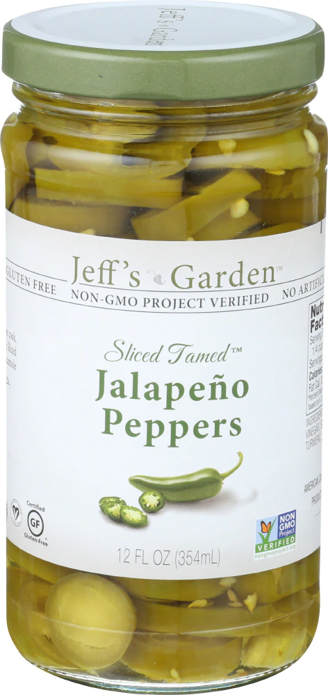 Jeff's Naturals Sliced Tamed Jalapeno Peppers -- 12 fl oz