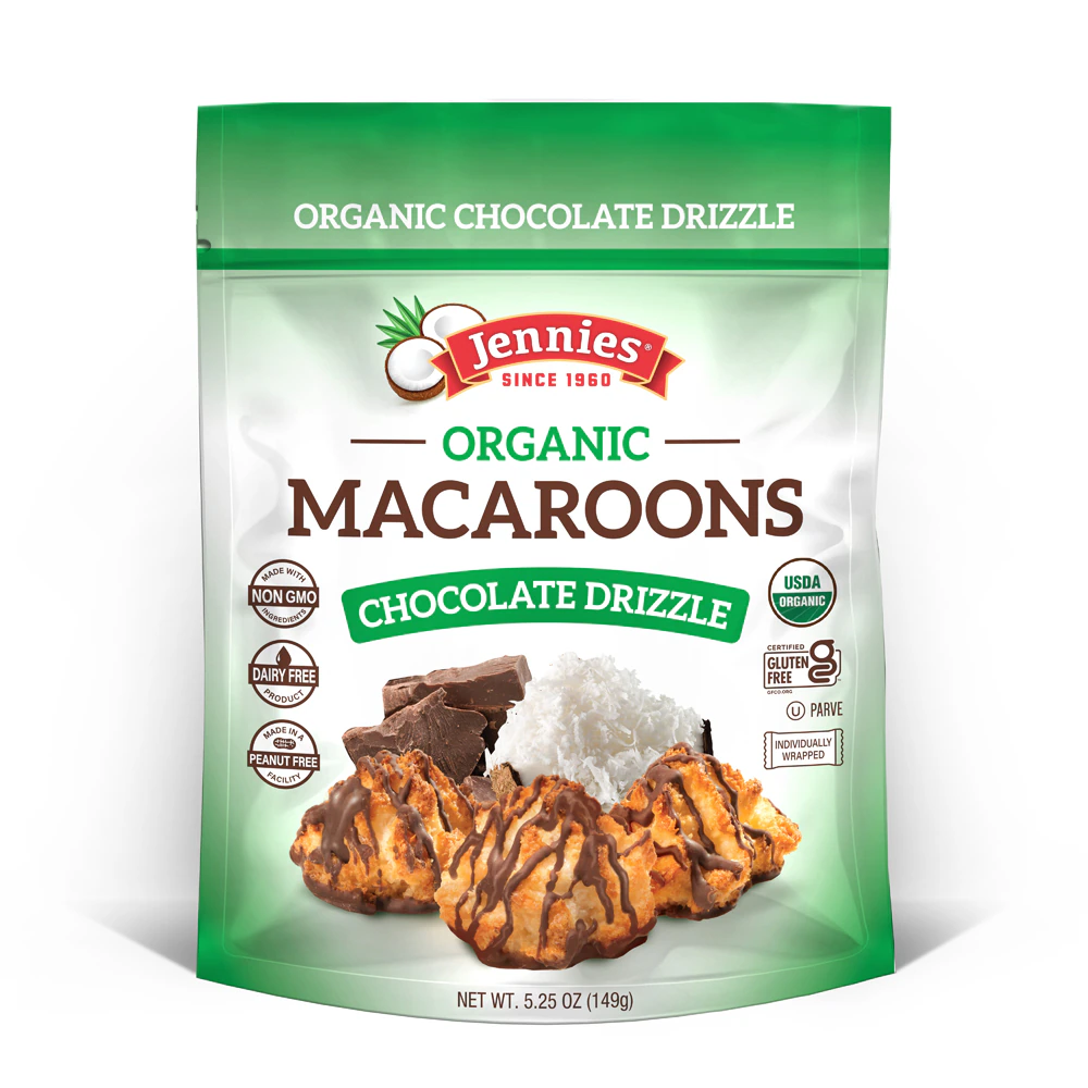 Jennies Organic Macaroons Chocolate Drizzle -- 5.25 oz