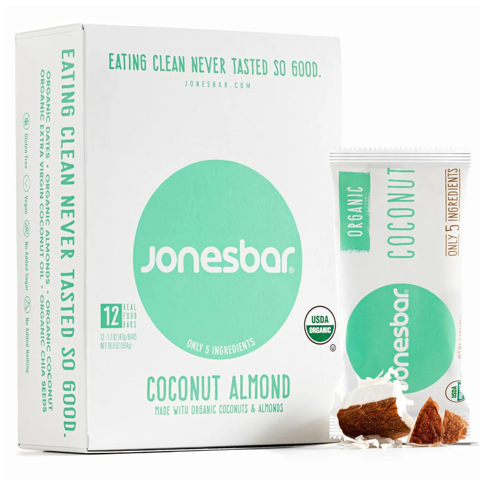 Jonesbar Fruit & Nut Bar Organic Coconut Almond -- 12 Bars