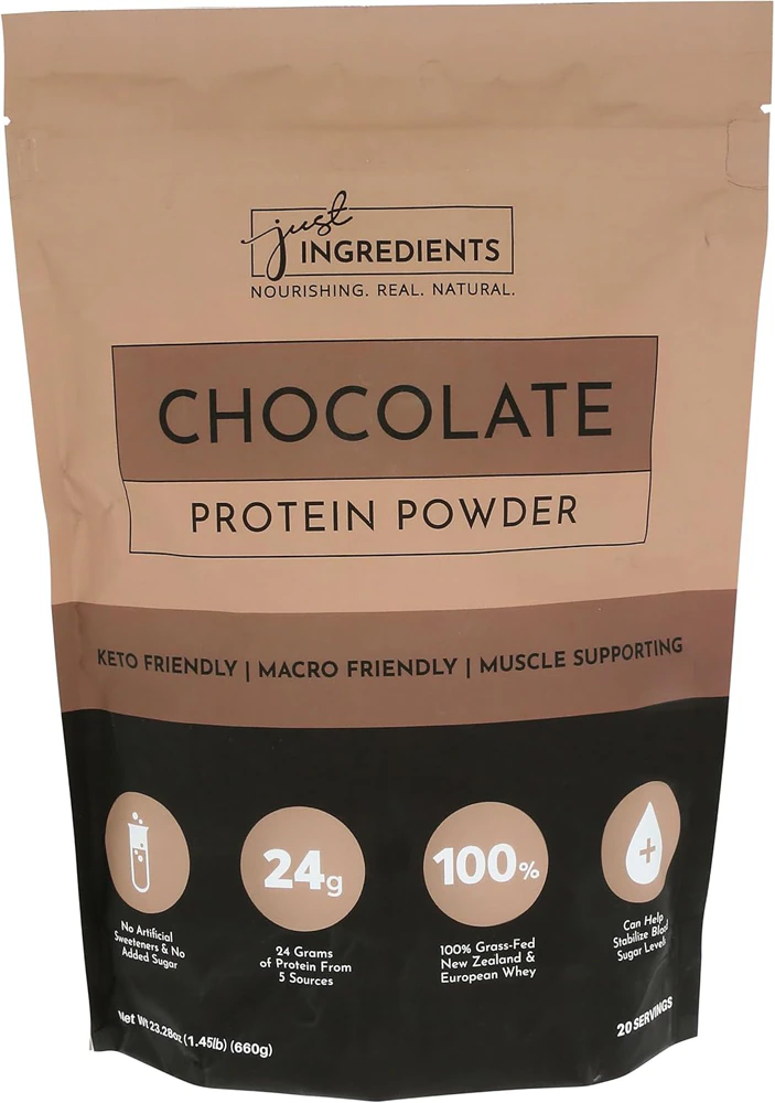 Just Ingredients Protein Powder Chocolate -- 20 Servings