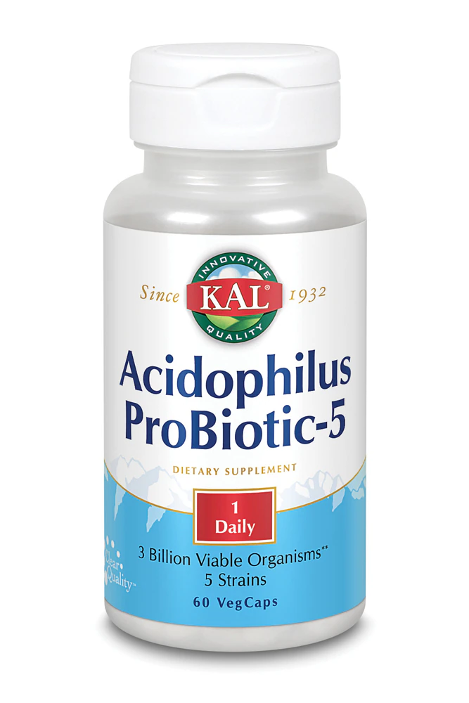 KAL Acidophilus Probiotic-5 -- 3 billion viable organisms - 60 Vegetarian Capsules