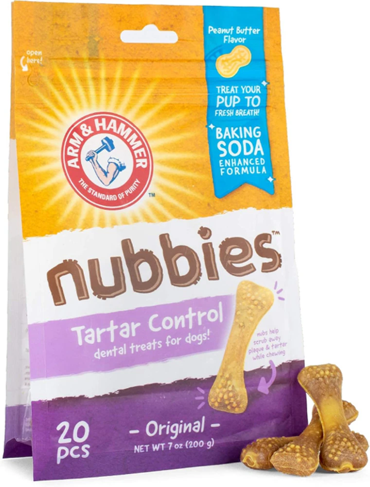 Arm & Hammer Nubbies Dental Treats for Dogs Peanut Butter -- 20 Dog Treats