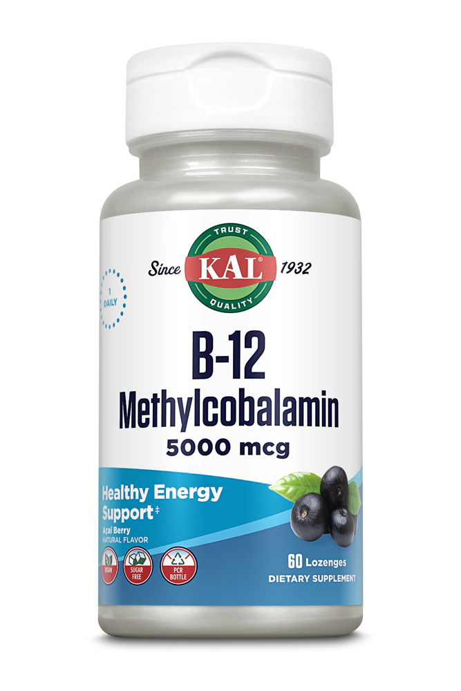 KAL B-12 Methylcobalamin Natural Acai -- 5000 mcg - 60 Lozenges
