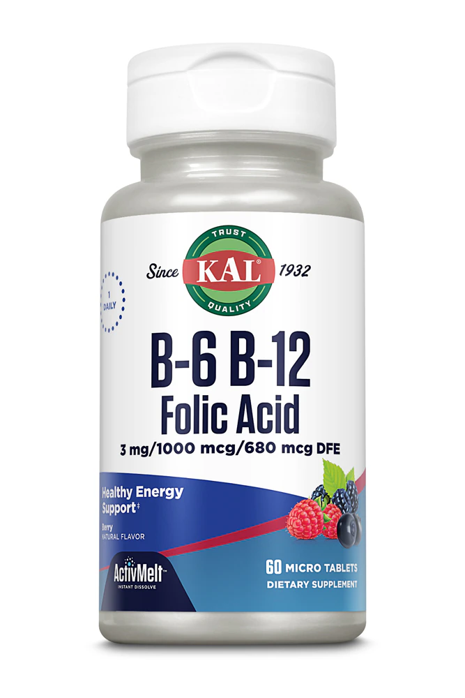 KAL B-6 B-12 Folic Acid Dietary Supplement Berry -- 60 MicroTab