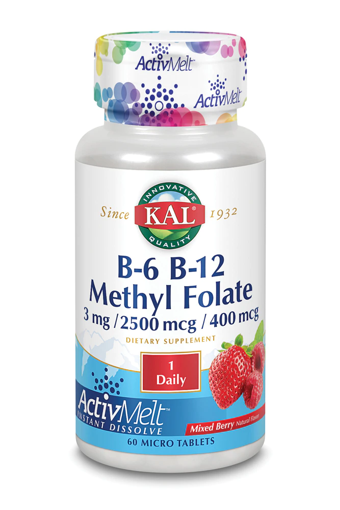 KAL B-6 B-12 Methyl Folate ActivMelt? Mixed Berry -- 60 MicroTablets