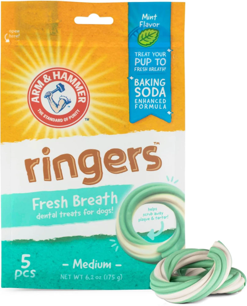 Arm & Hammer Ringers Dental Treats for Dogs Mint -- 5 Dog Treats