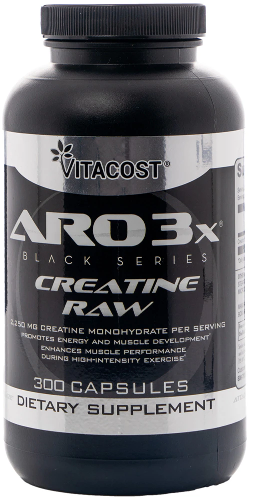 ARO-Vitacost 3x Black Series Creatine RAW -- 2250 mg - 300 Capsules