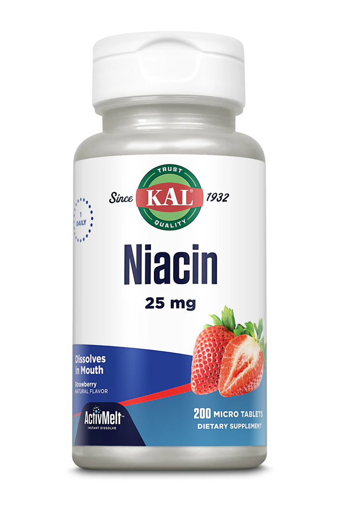 KAL Niacin ActivMelt? Strawberry -- 25 mg - 200 Micro Tablets