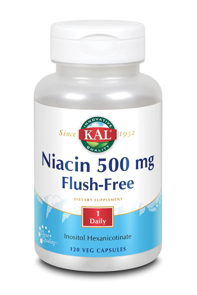 Kal Niacin Flush-Free -- 500 mg - 120 Vegetarian Capsules
