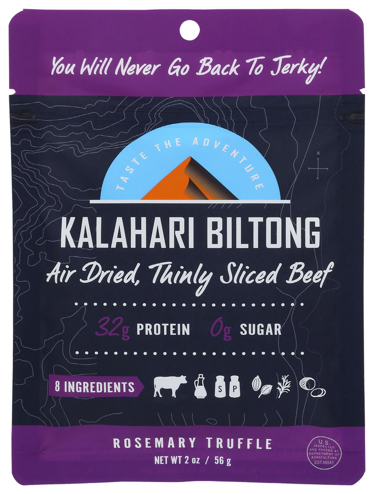 Kalahari Biltong Air-Dried Thinly Sliced Beef Rosemary Truffle -- 2 oz