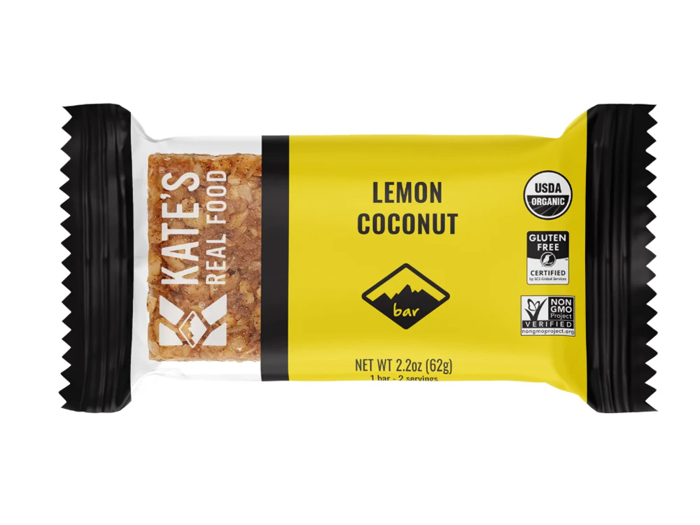 Kate's Real Food Organic Energy Bar Lemon Coconut -- 12 Bars
