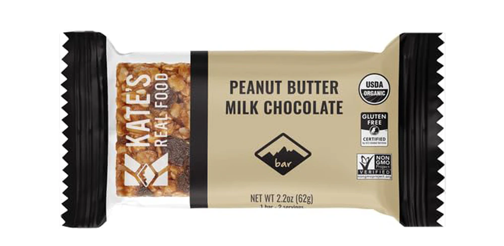 Kate's Real Food Organic Energy Bar Peanut Butter Milk Chocolate -- 12 Bars