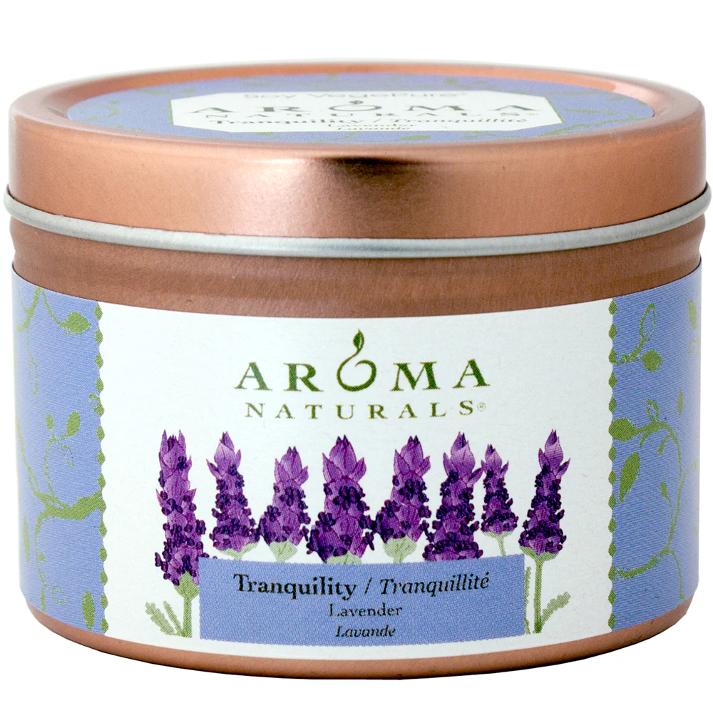 Aroma Naturals Soy Tin Candle Tranquility Lavender -- 1 Candle