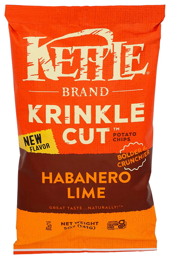 Kettle Brand Krinkle Potato Chips Habanero Lime -- 5 oz