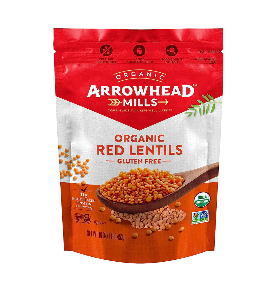 Arrowhead Mills Gluten Free Organic Red Lentils -- 16 oz