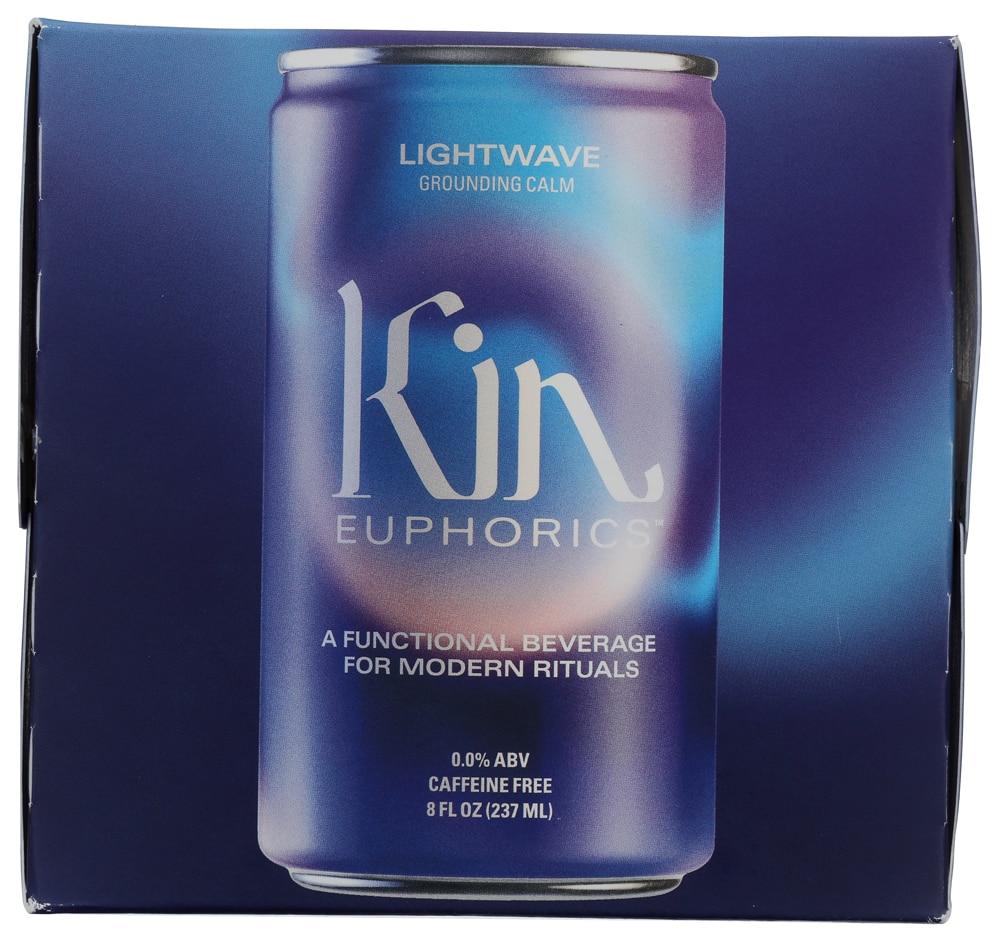 Kin Euphorics Non-Alcoholic Functional Beverage Caffeine Free Lightwave -- 4 Cans / 8 fl oz Each