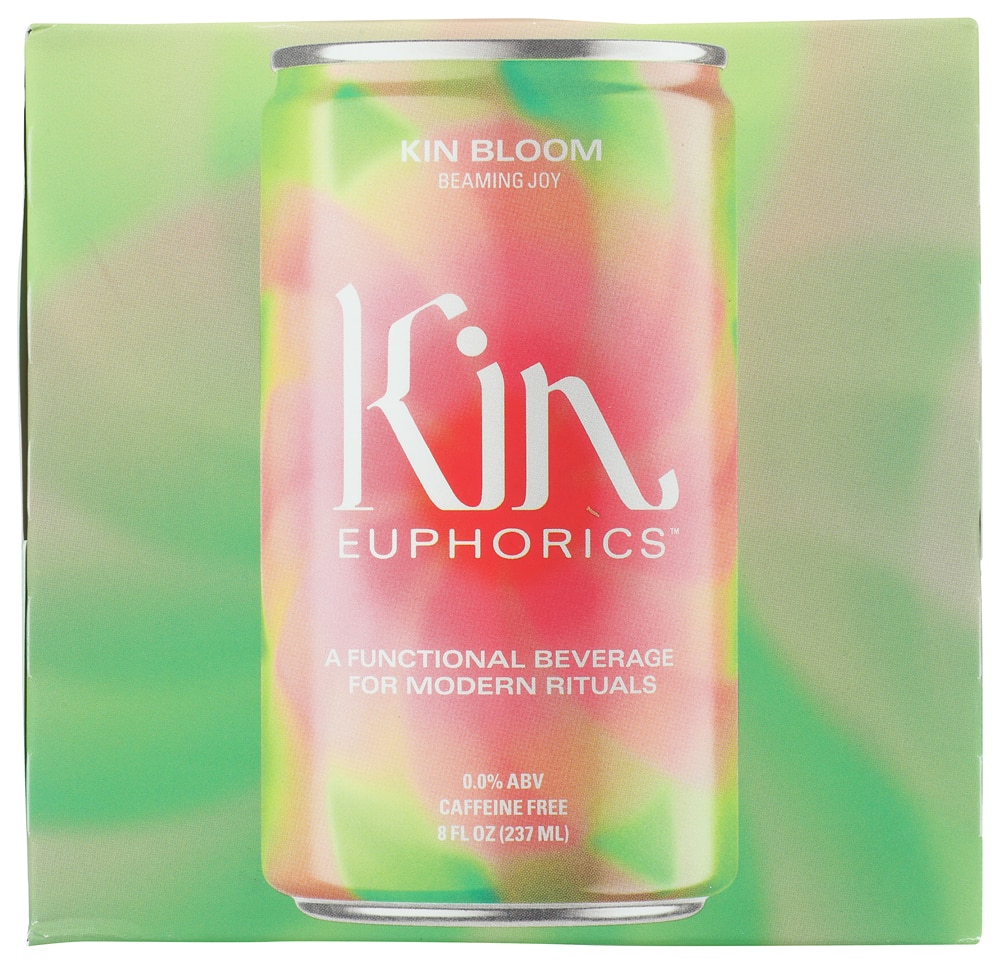 Kin Euphorics Non-Alcoholic Functional Beverage Caffeine Free Kin Bloom -- 4 Cans / 8 fl oz Each