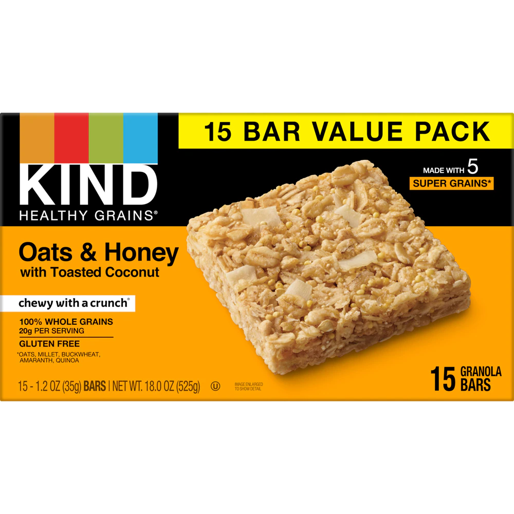 KIND Gluten Free Healthy Grains Oat Granola Bars Oats & Honey -- 15 Bars