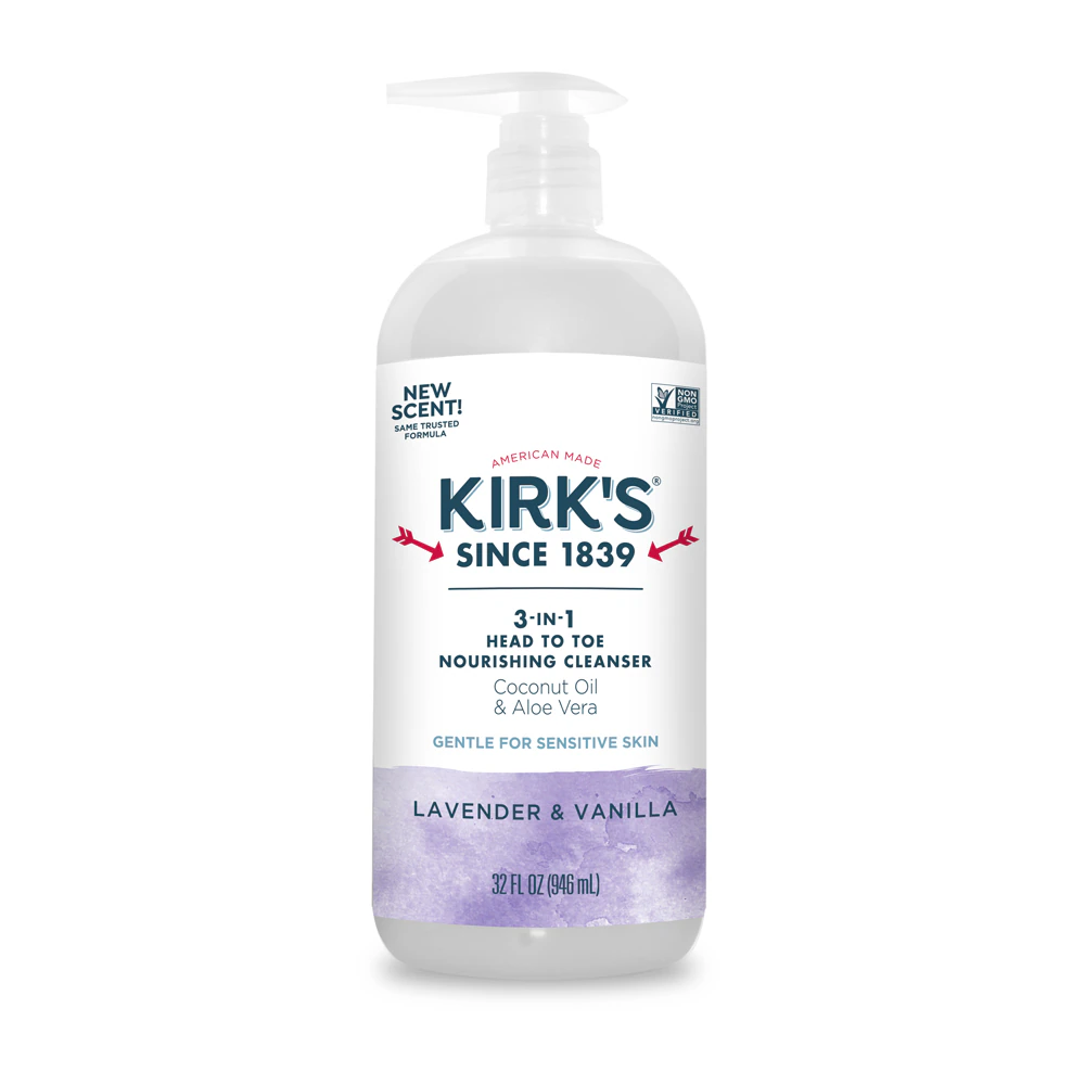 Kirk's 3-In-1 Head To Toe Nourishing Cleanser Lavender & Vanilla -- 32 fl oz