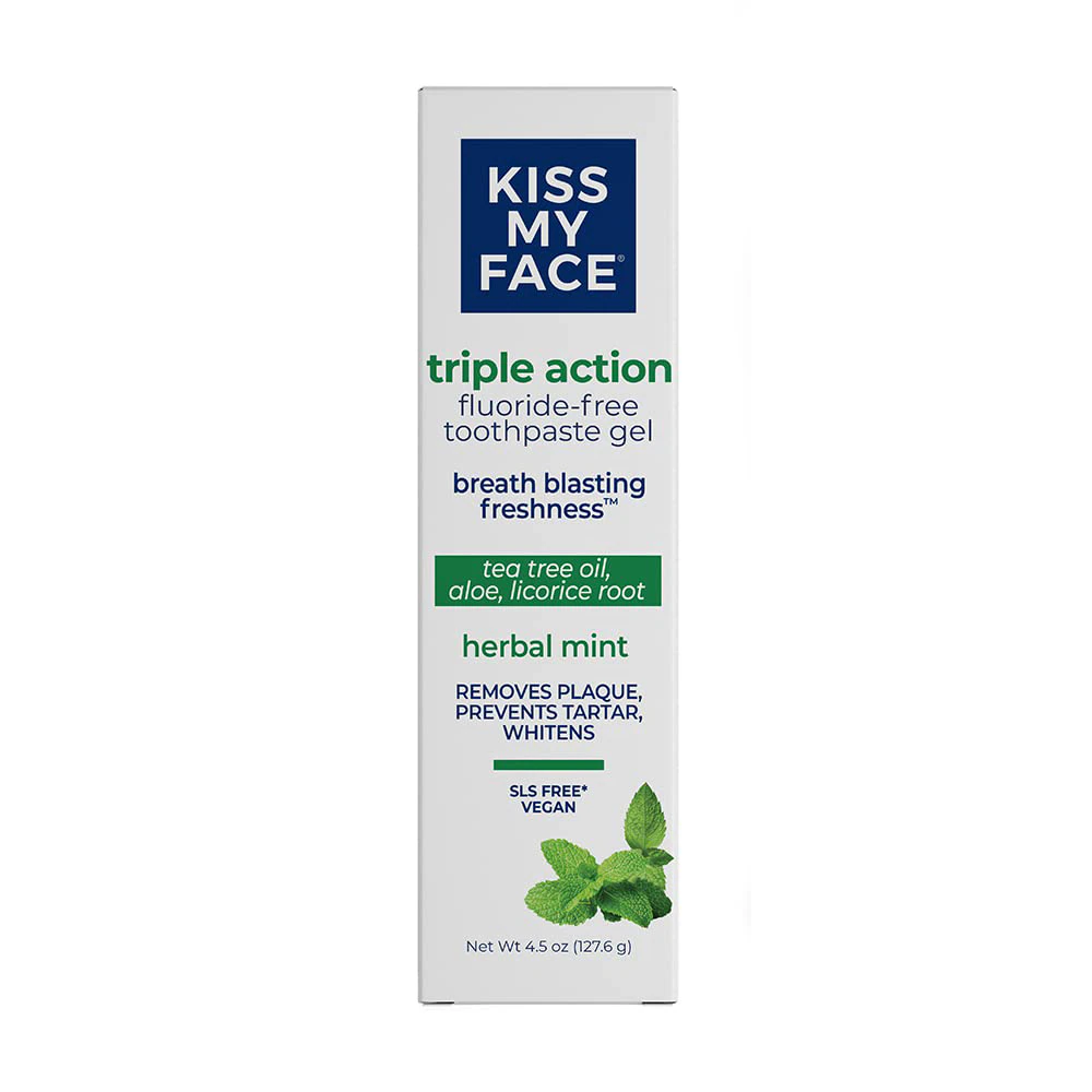 Kiss My Face Triple Action Toothpaste Herbal Mint Gel -- 4.5 oz