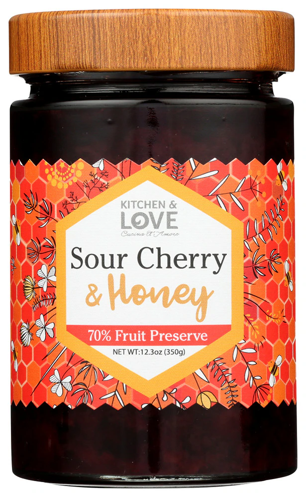Kitchen & Love Preserves Sour Cherry & Honey -- 12.3 oz