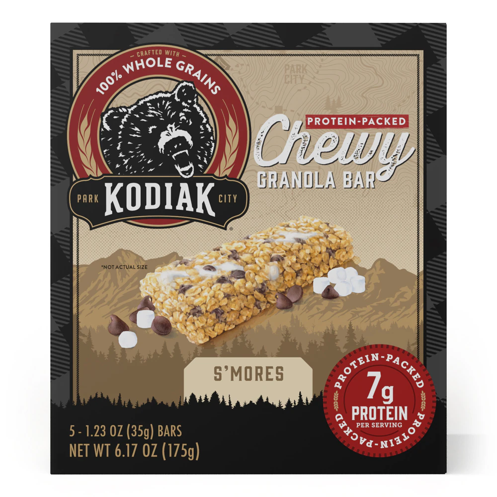 Kodiak Cakes Chewy Protein Granola Bars S'Mores -- 1.23 oz Each / Pack of 5