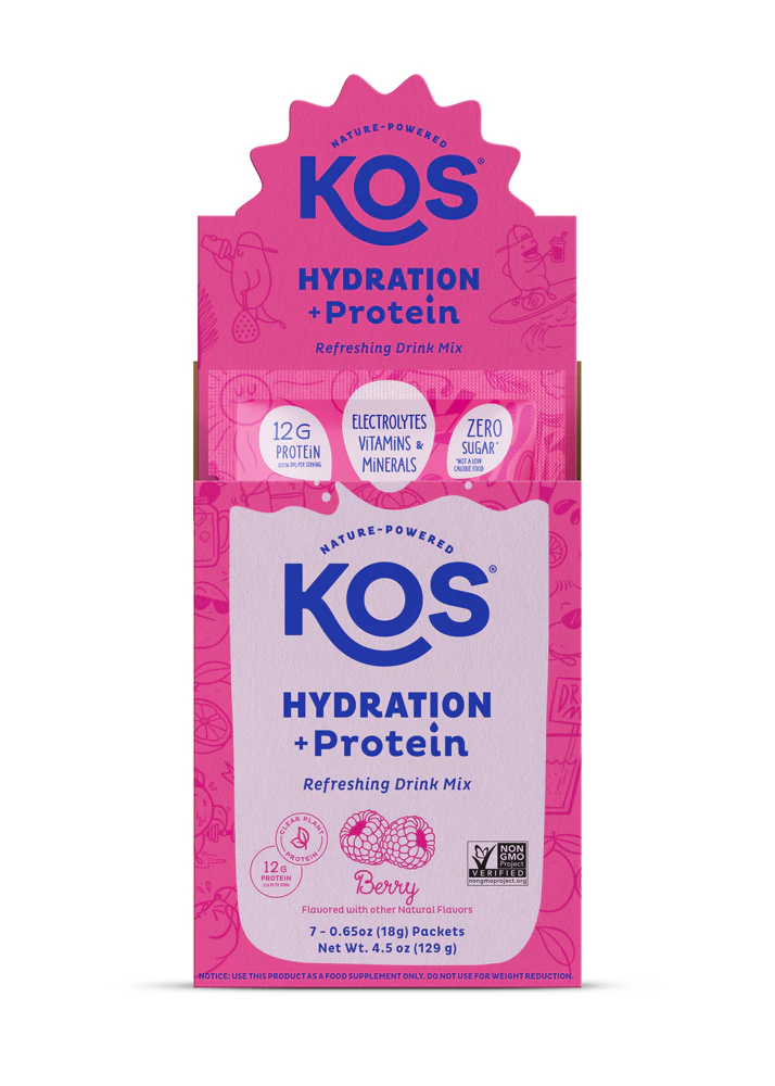 KOS Hydration + Protein - 12 g Protein + Electrolytes Berry -- 7 Packets