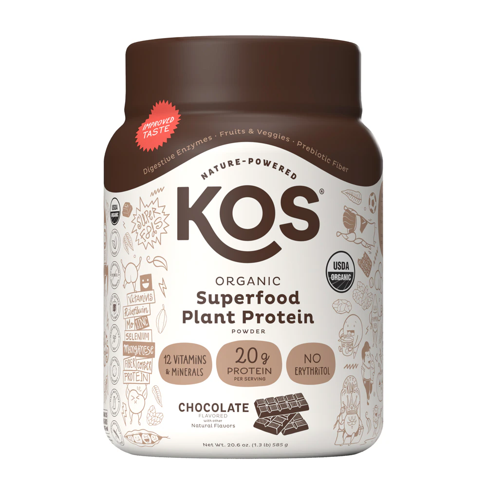 KOS Organic Plant Protein Powder Chocolate -- 20.6 oz