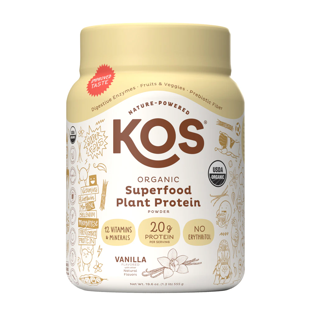 KOS Organic Plant Protein Powder Vanilla -- 19.6 oz