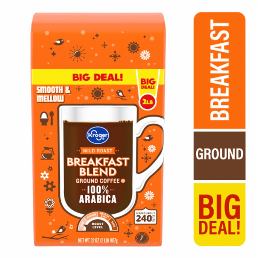 Kroger Breakfast Blend Mild Roast Ground Coffee Big Deal! -- 32 oz