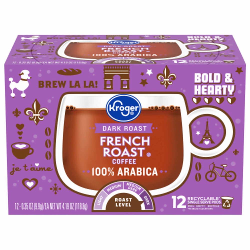 Kroger French Roast Dark Roast Coffee Pods -- 12 K-Cups