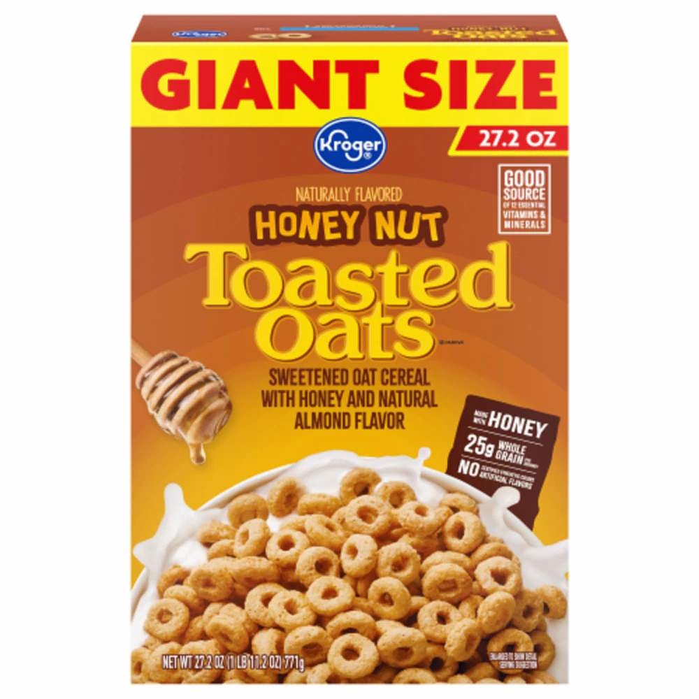 Kroger Honey Nut Toasted Oats Cereal -- 27.2 oz