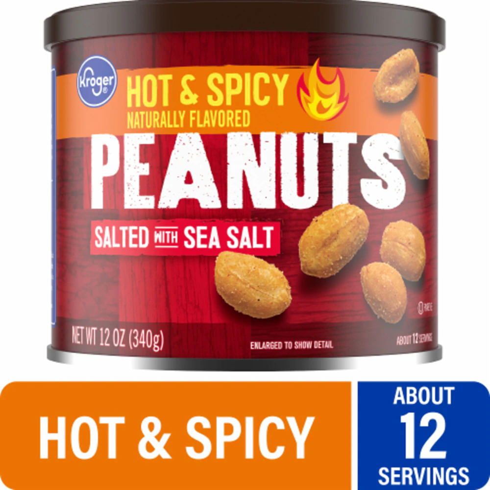 Kroger Hot & Spicy Peanuts -- 12 oz