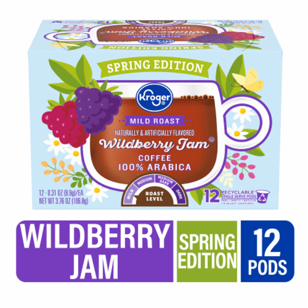 Kroger Mild Roast Coffee Pods Wildberry Jam -- 12 K-Cups