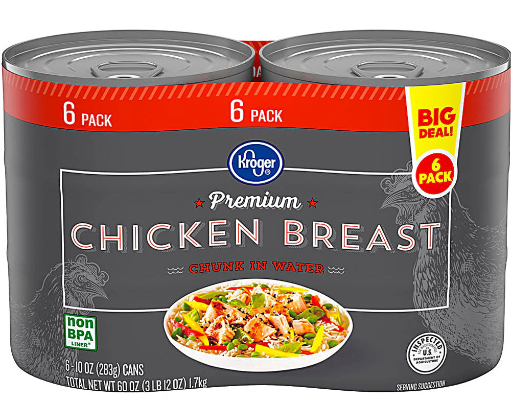 Kroger Premium Chicken Breast Chunk in Water -- 10 oz Each / Pack of 6