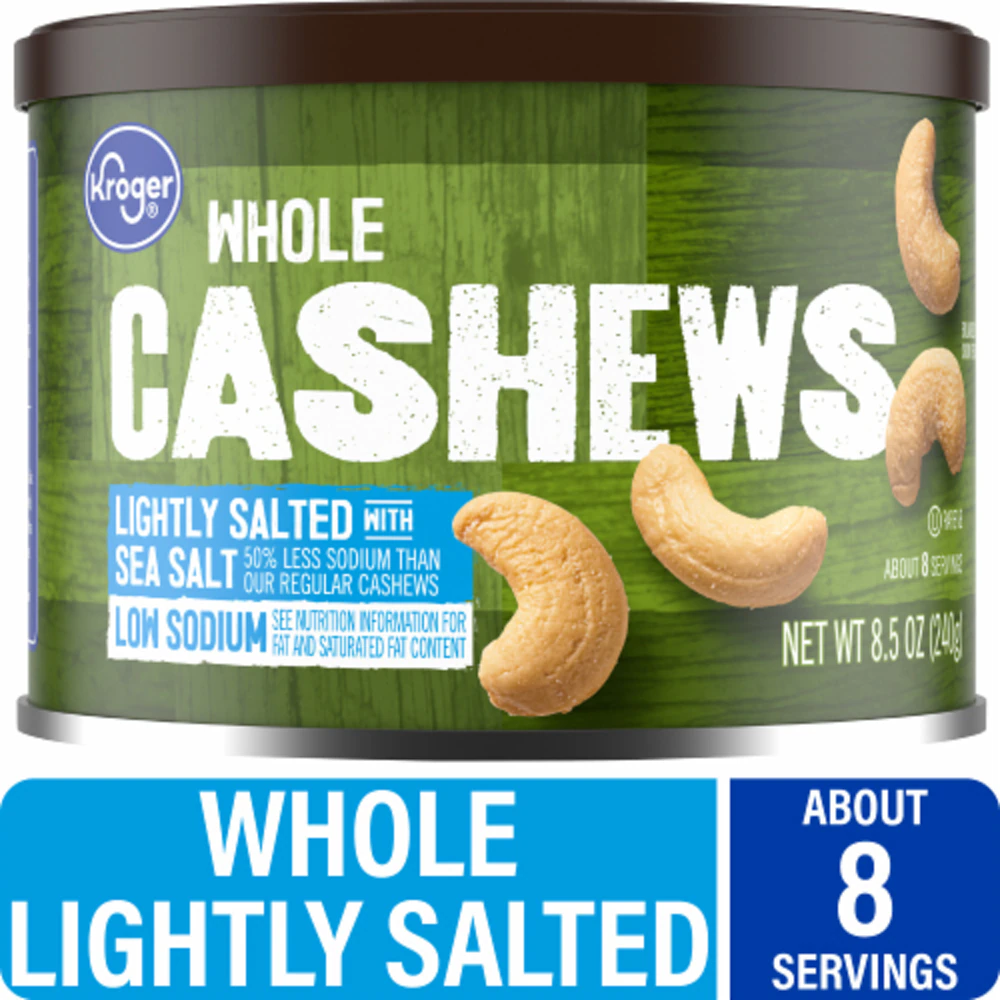Kroger Whole Cashews Lightly Salted -- 8.5 oz
