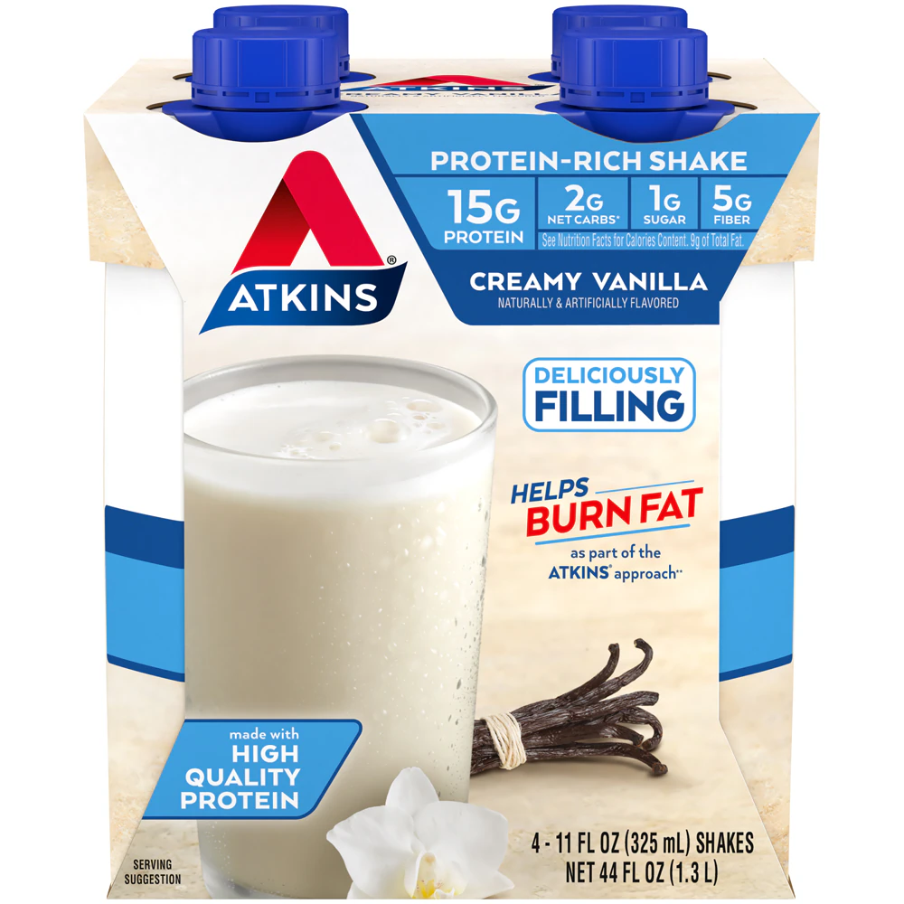 Atkins Advantage RTD Shake Creamy Vanilla -- 11 fl oz Each / Pack of 4