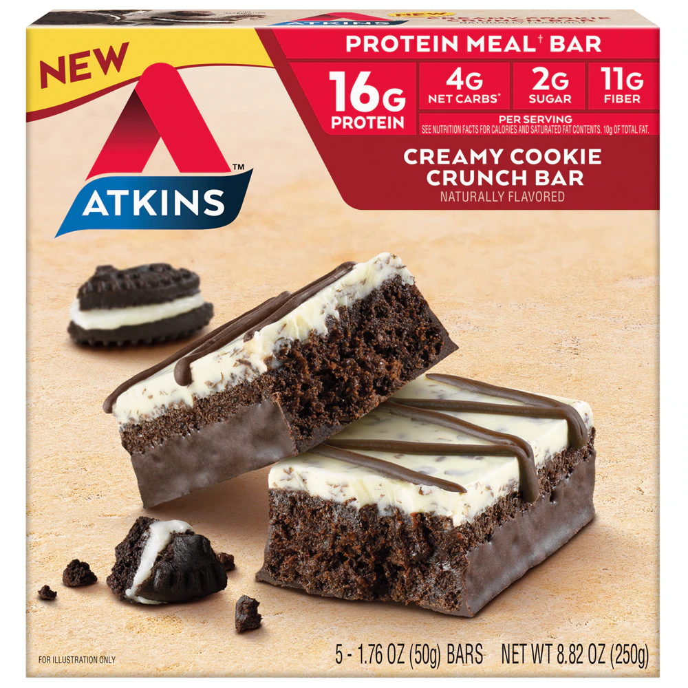 Atkins Creamy Cookie Crunch Meal Bar -- 1.76 oz Each / Pack of 5