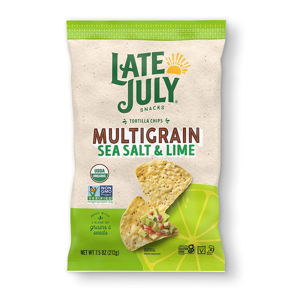 Late July Multigrain Tortilla Chips Sea Salt and Lime -- 7.5 oz