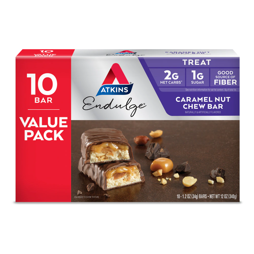 Atkins Endulge Treats Caramel Nut Chew Bar -- 10 Bars