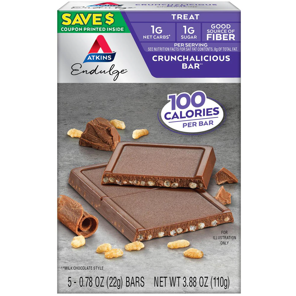 Atkins Endulge Treats Crunchalicious Chocolate Bar -- 0.78 oz Each / Pack of 5