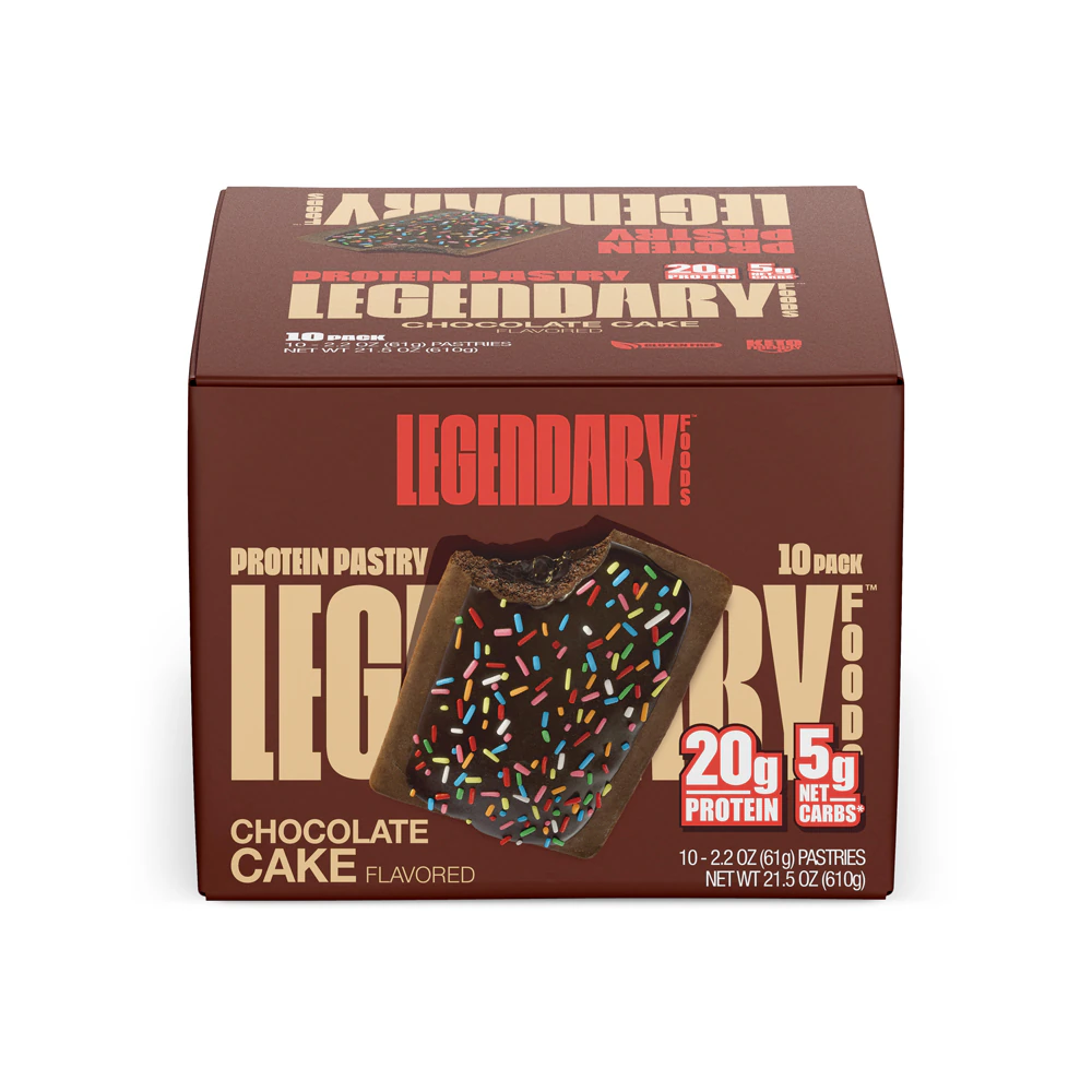 Legendary Foods Cake Style Tasty Pastry Chocolate Cake -- 2.2 oz Each / Pack of 10