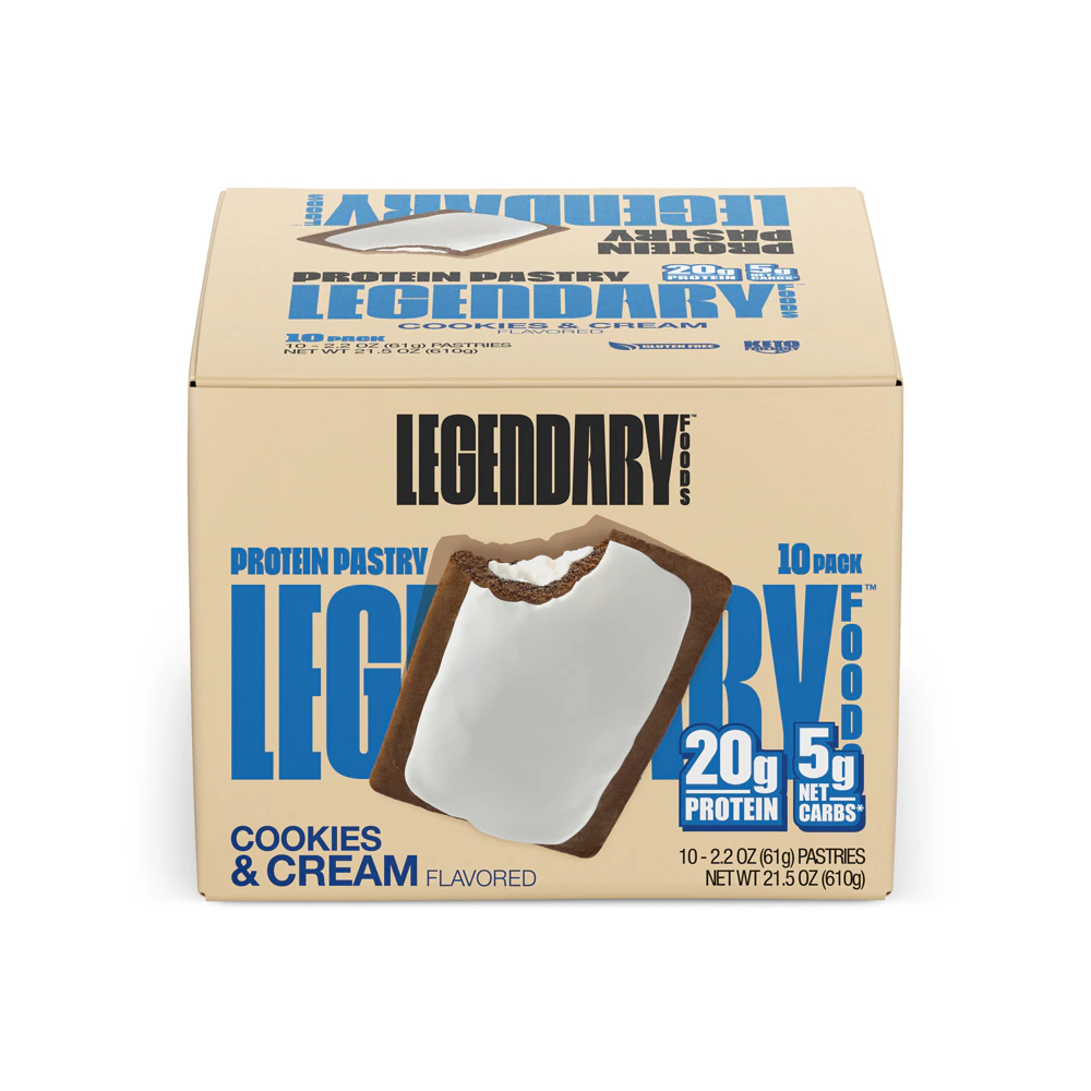 Legendary Foods Cake Style Tasty Pastry Cookies & Cream -- 2.2 oz Each / Pack of 10
