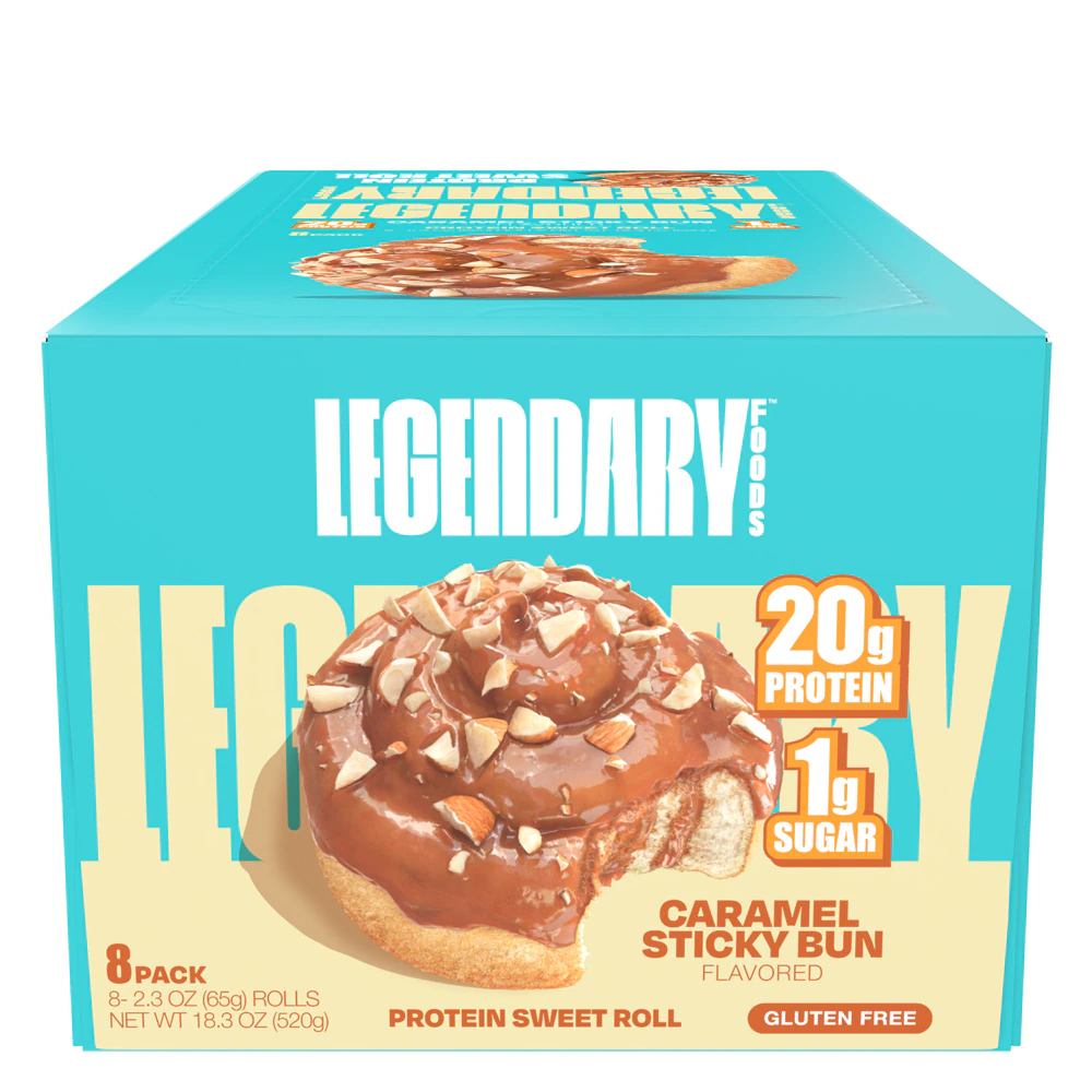 Legendary Foods Protein Sweet Roll Caramel Sticky Bun -- 8 Rolls