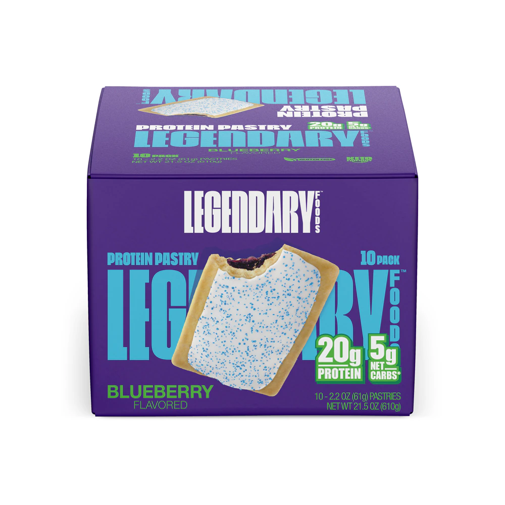 Legendary Foods Tasty Pastry Cake-Style Blueberry -- 2.2 oz Each / Pack of 10