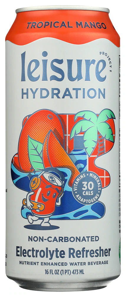 Leisure Project Hydration Non-Carbonated Electrolyte Refresher Tropical Mango -- 16 fl oz