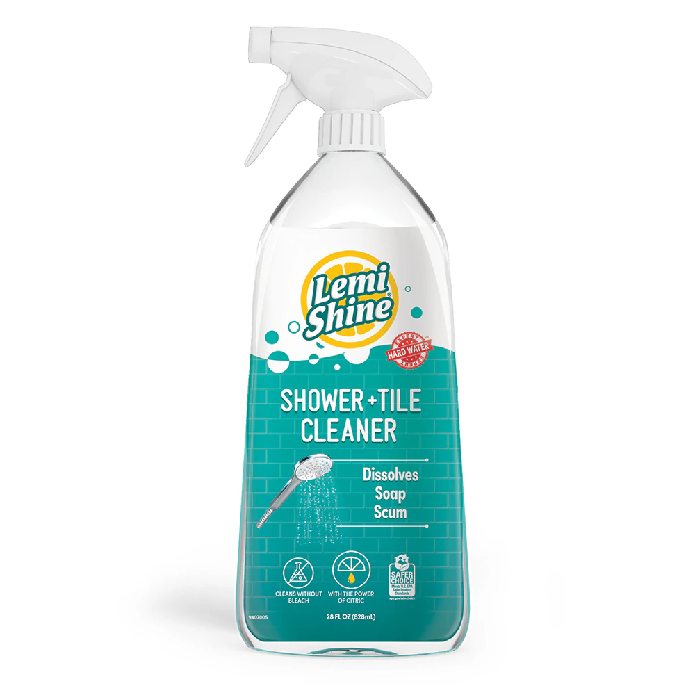 Lemi Shine Shower + Tile Cleaner Spray for Hard Water -- 28 fl oz