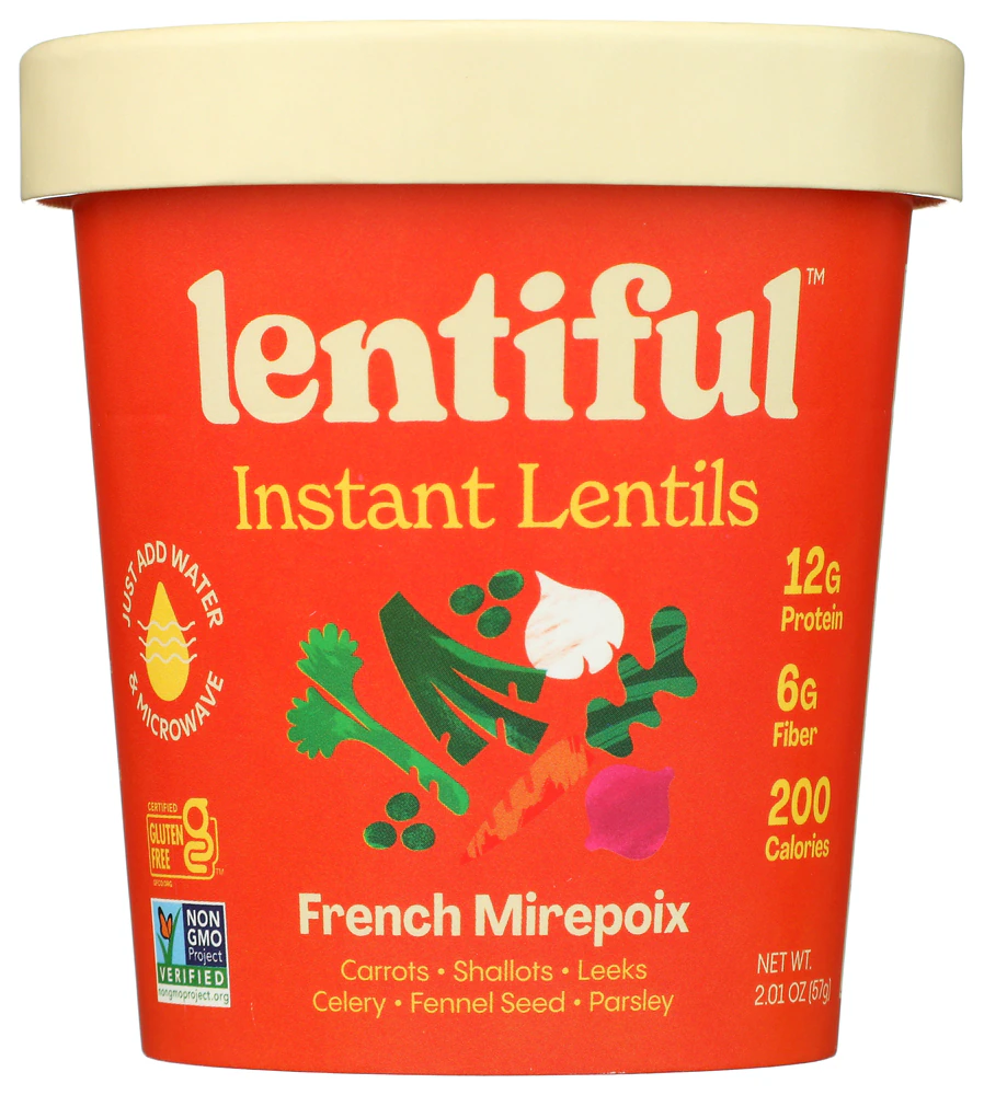 Lentiful Gluten Free Non-GMO Instant Lentils French Mirepoix -- 2.1 oz